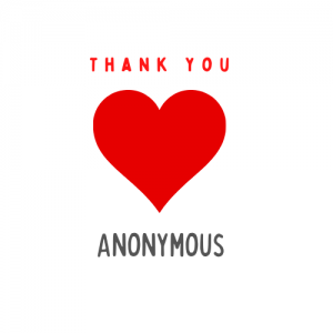 Thank you Anonymous
